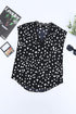 Floral Scalloped V Neck Short Sleeves Top